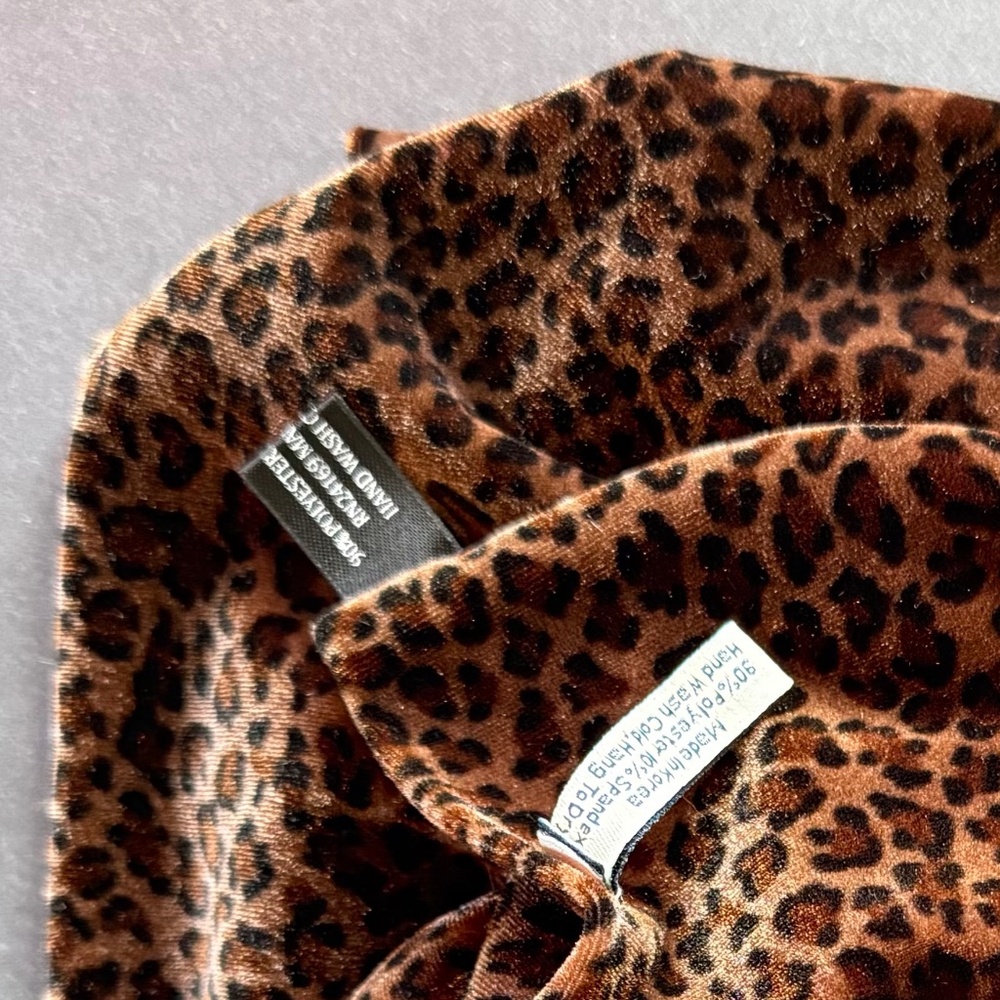 VINTAGE ANN TAYLOR Scarf Animal Print Velvet Oblong - Picture 6 of 6